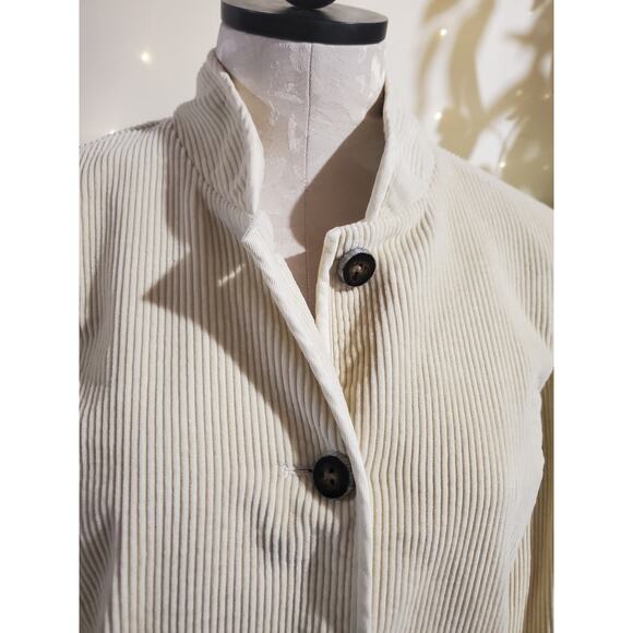 Vtg Orvis Corduroy Button Up Cream Barn Coat Chore Jacket Size S Pockets  Cotton - Picture 5 of 13